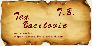 Tea Bačilović vizit kartica
